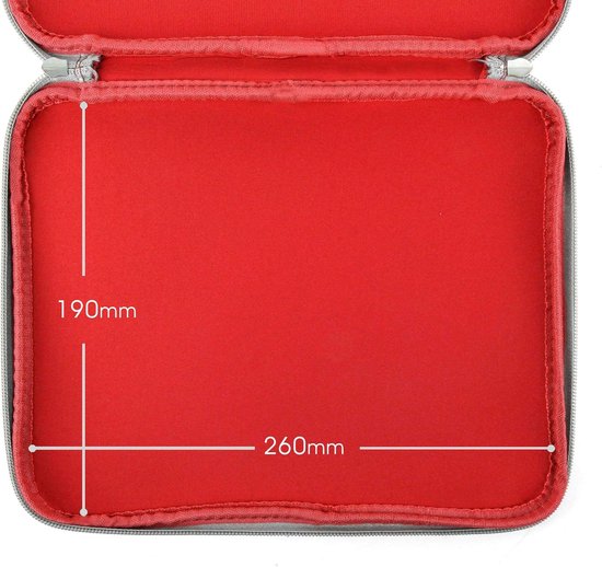 Draagbare DVD Koker - Neopreen Beschermhoes - Reizen met Media - Waterbestendig Ontwerp - 260 x 190 mm - Rood — afbeelding 4