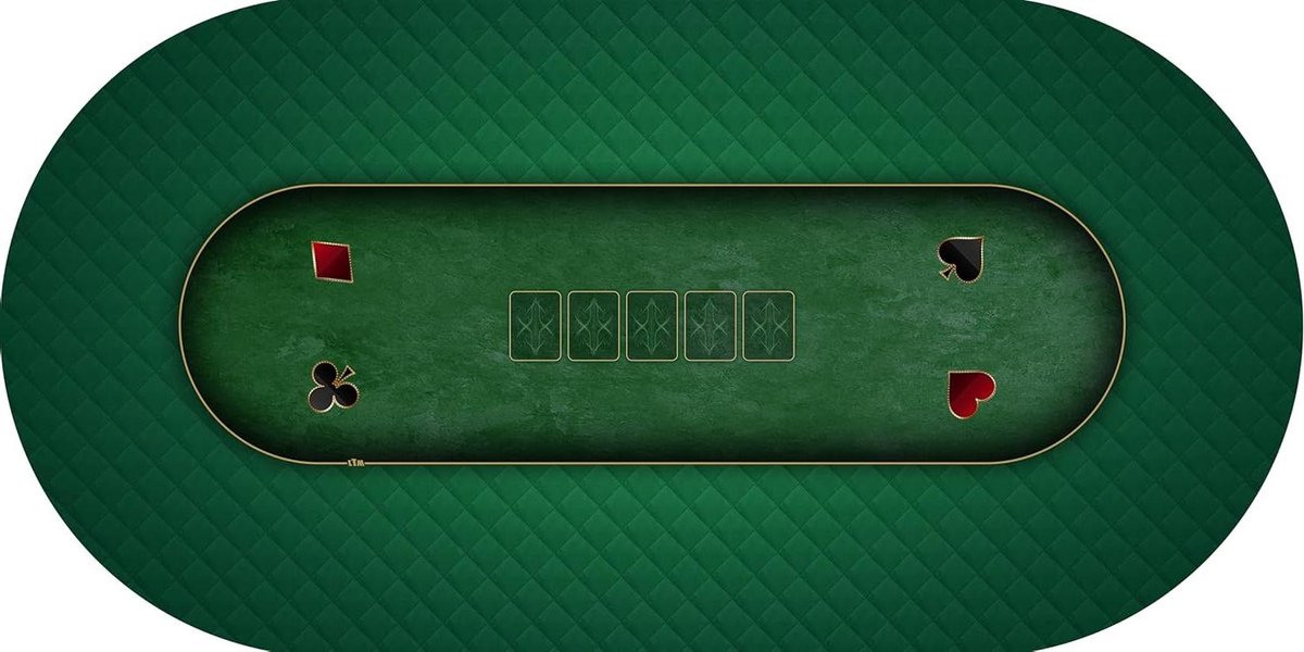 Pokermat - Speelmat - Thuis Spelen - Antislip Neopreen - 180 x 90 cm - Groen