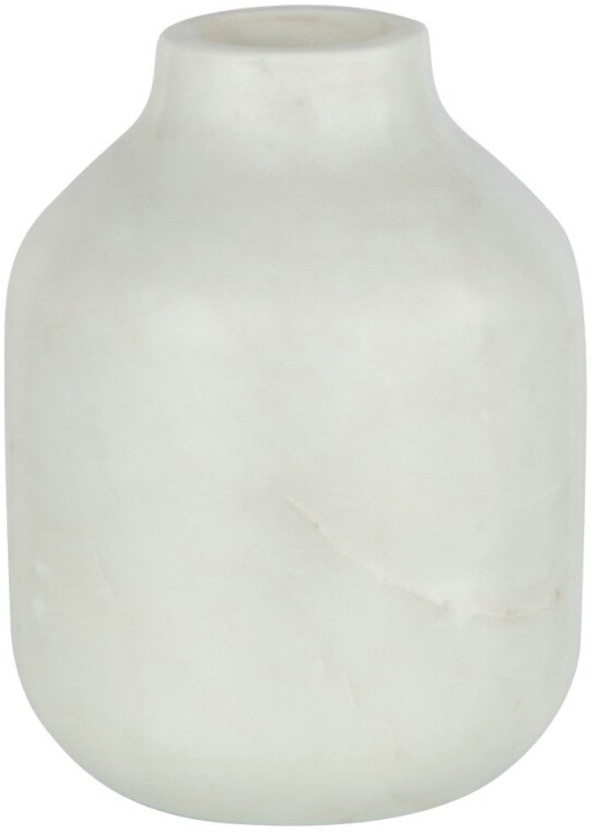 J-Line vaas Fles Marmer - steen - wit - large - Ø 11 cm