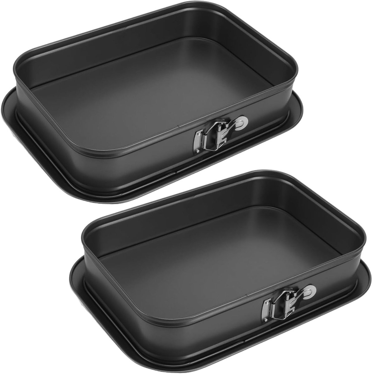 2 Stuks Rechthoekige Bakvormen voor Cheesecake, Antiaanbaklaag, Verwijderbare Bodem, 35x24cm, Ideaal voor Taarten en Desserts, Vaatwasmachinebestendig