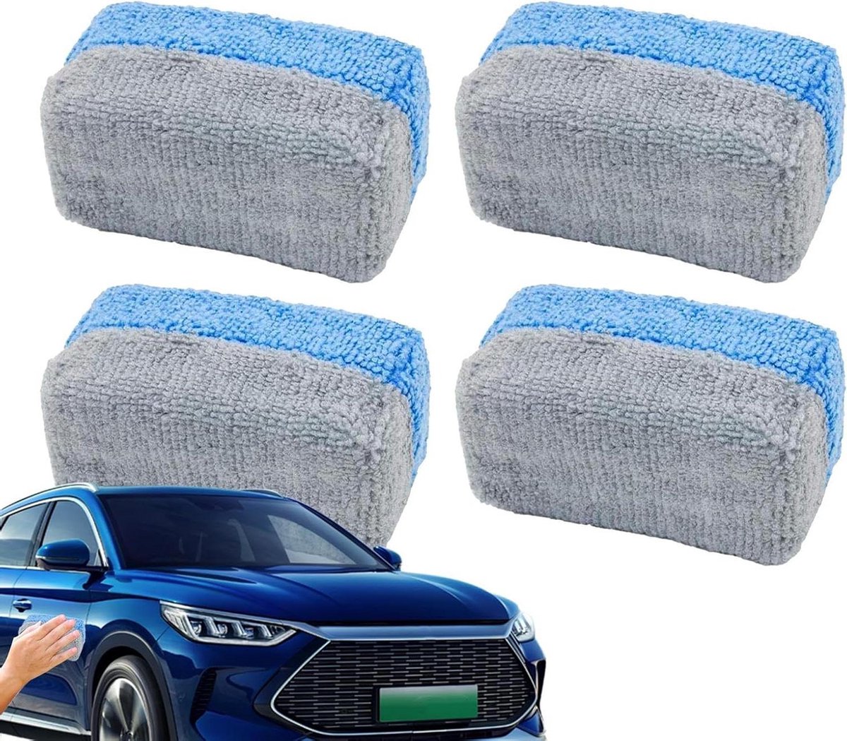 Microvezel Pads - Auto Poetsdoeken - Lak Onderhoud - Krasvrij Appliceren - 4 Stuks - Stijl 1