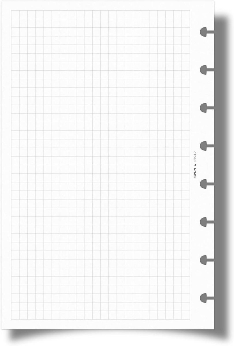 Planner Inserts - Grafiek Notitie - Gestructureerd Plannen - Minimalistische Lay-out - 15 Vellen - Wit