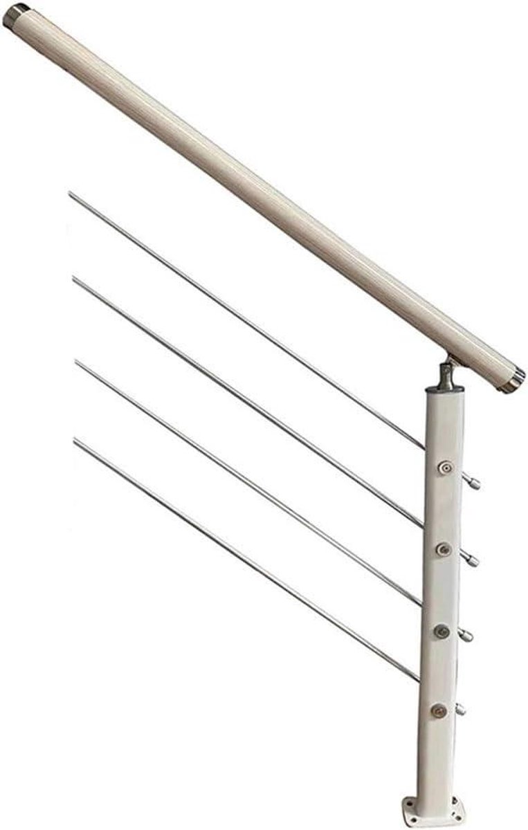 Metalen trapleuning paal - Kabelleuningsysteem - Veiligheid verhogen - Roestvrij staal - 85 cm hoogte - Zwart