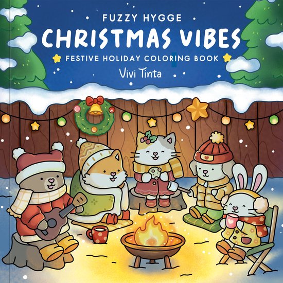Fuzzy Hygge: Christmas Vibes Coloring Book - cover