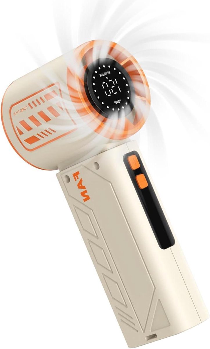 Draagbare Handventilator - Zakventilator Stille Fan - Persoonlijke Koeling - Krachtige Luchtstroom - 15.2 x 5.6 x 15.2 cm - Oranje