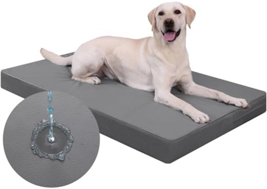Orthopedisch hondenbed voor grote honden, 119 x 73 cm, afneembare waterdichte kunstleren hoes, hondenkussen, verkoelend, binnen en buiten