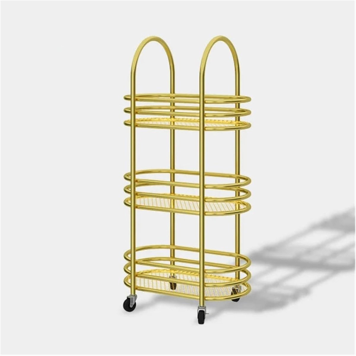 Keukeneiland op Wielen – Multifunctionele Keuken Trolley / Serveerwagen / Opbergwagen met Metalen Frame & 4 Zwenkwielen – Mobiele Keuken Organizer, Utility Cart & Opslagrek voor Keuken & Eetkamer – Mobili Bella