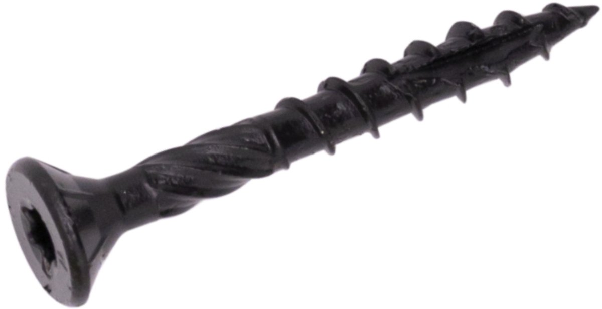 Woodies - Ultimate schroeven - Torx 25 Platkop - 5,0 x 60mm - Voldraad - RVS zwart (200 stuks)