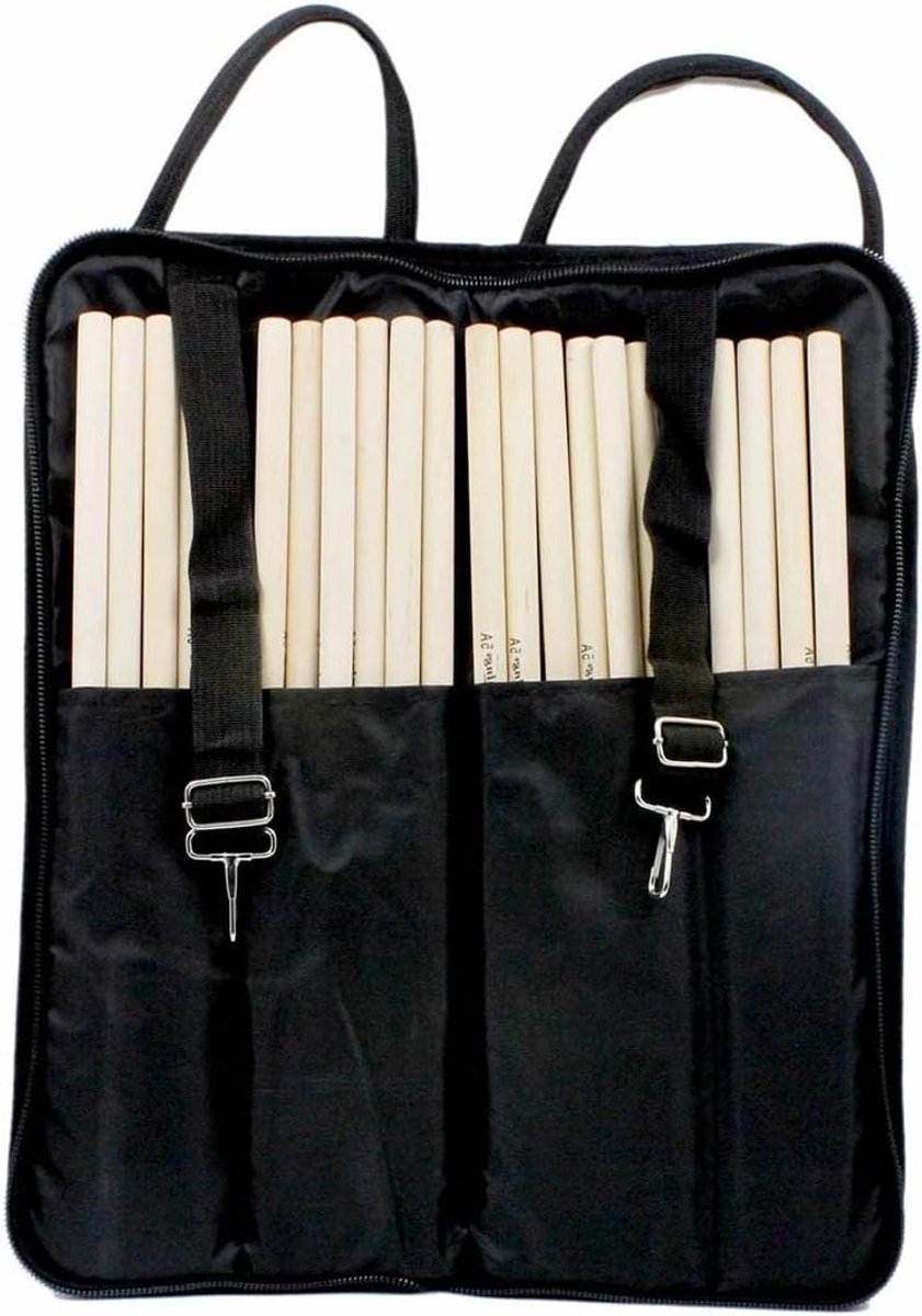Drumstok Tas - Muziek Opberger - Muziek Optredens - Grote Capaciteit - 46 x 19 cm - Zwart