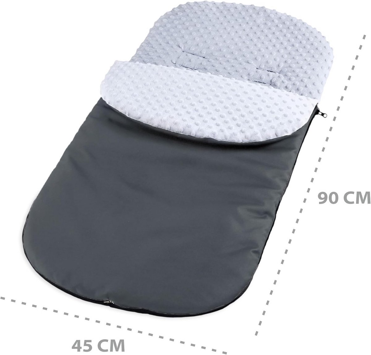 Winter voetenzak - Kinderwagen en buggy - Warm en droog blijven - Waterafstotende buitenlaag - 90x45cm - Donkergrijs – foto 6
