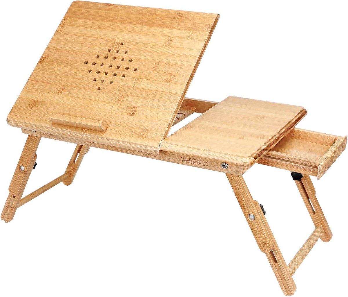 Laptop table Bamboo 55x28x35cm with ventilation holes and drawer