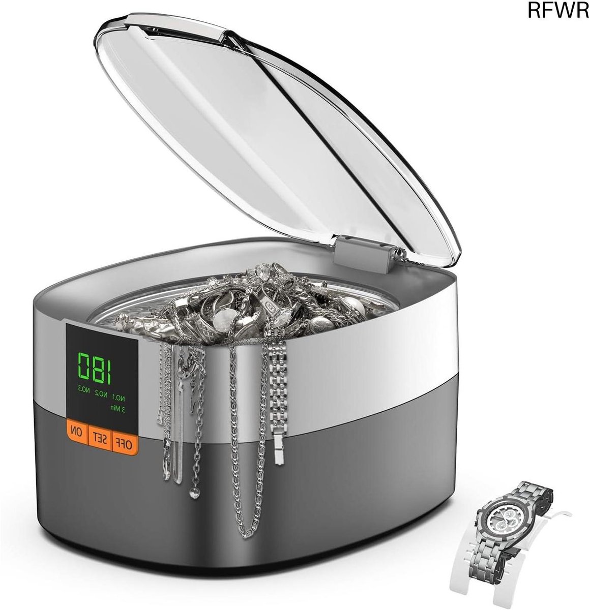 Ultrasone Reiniger - Schoonmaakapparaat - Dagelijkse Reiniging - 48.000 Vibraties Per Seconde - 750ml Tank - Wit