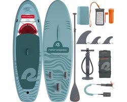 Retrospec Opblaasbaar Kids Supboard - 259 cm - Inclusief Peddel, Opbergtas en Accessoires - Stand Up Paddle Board / SUP - Blauw / Wit / Rood