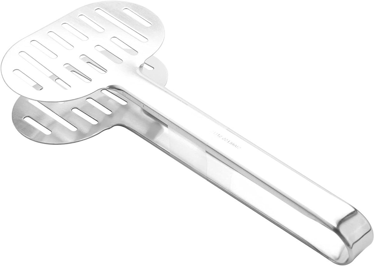 Keuken Tang - Spatel Klem - Voedsel Bereiden - Dubbele Spatel - 24 cm - Zilver