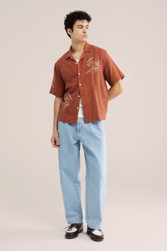 WE Fashion Heren relaxed fit overhemd met embroideries