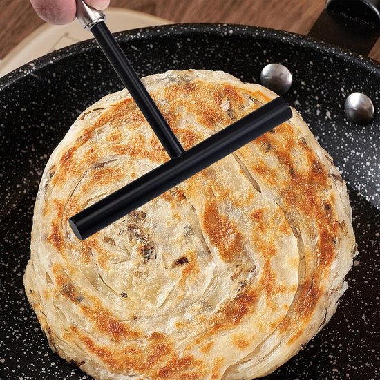 Crêpe Pan Set - Pannenkoek Gereedschap - Gelijkmatig Beslag - Roestvrij Staal - 34 cm Spatel - Zilver — afbeelding 3