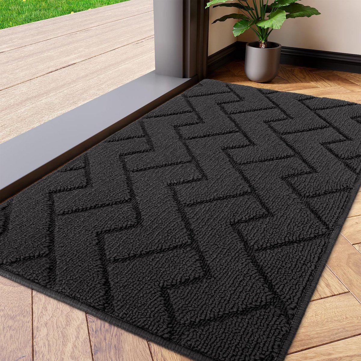 Binnendeurmat - Vuilvanger mat - Entree schoonhouden - Machinewasbaar - 50 x 80 cm - Donke