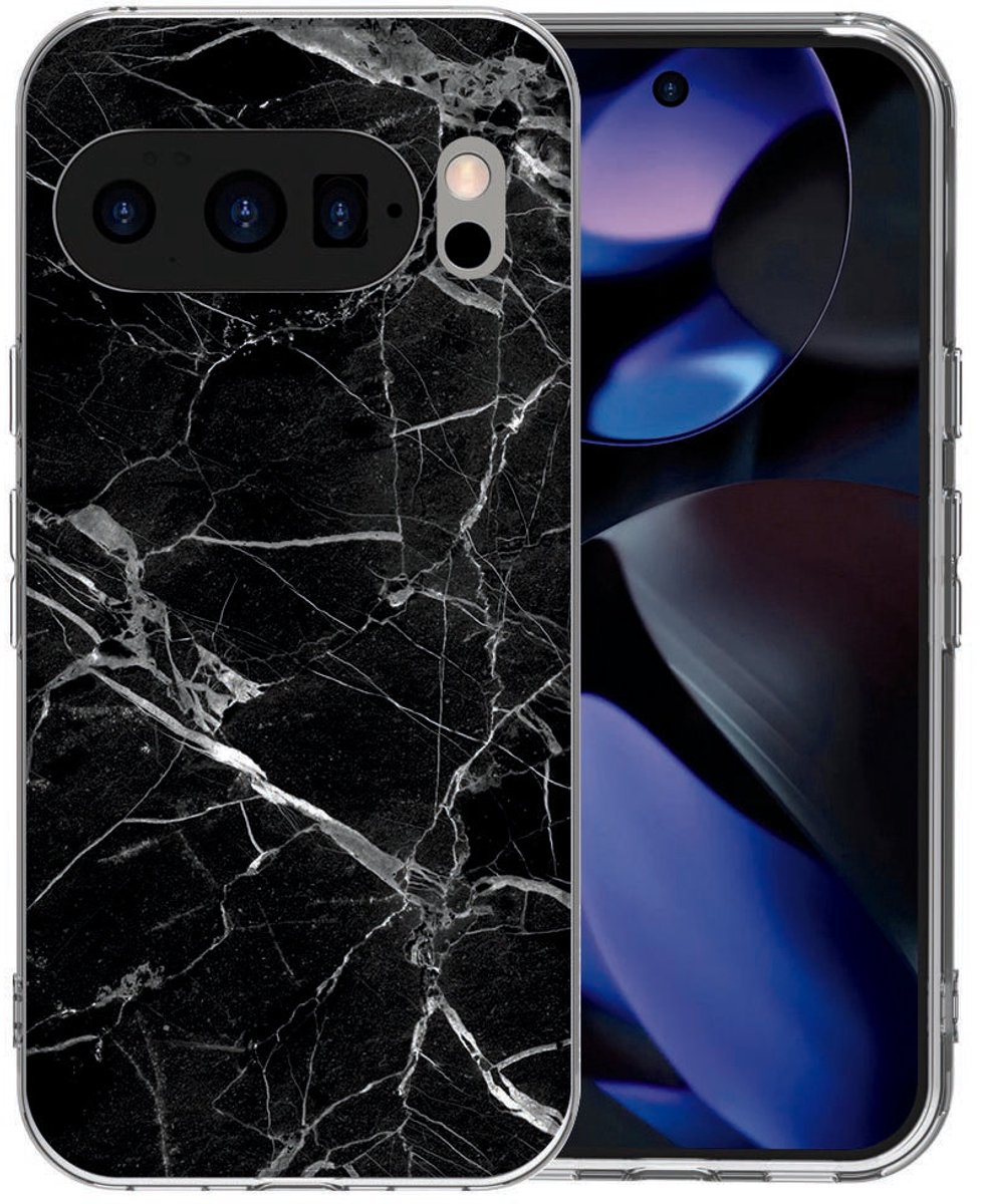 Google Pixel 10 / 10 Pro TPU hoesje Marmer Zwart