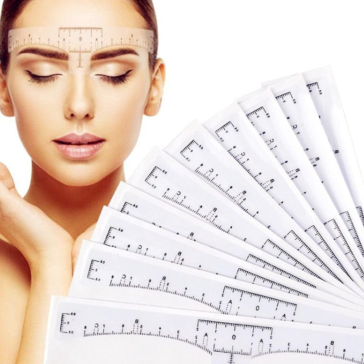 100x Zelfklevende Wenkbrauw Liniaal Stickers voor Microblading en Permanente Make-up