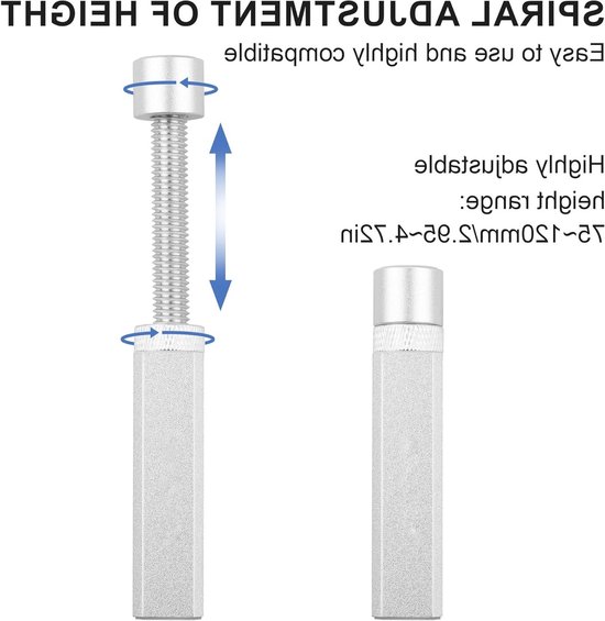 Verstelbare Aluminium GPU Steunbeugel voor PC - Hoogte 75-120mm, Antizakfunctie, Mini Spiral Ontwerp — afbeelding 3