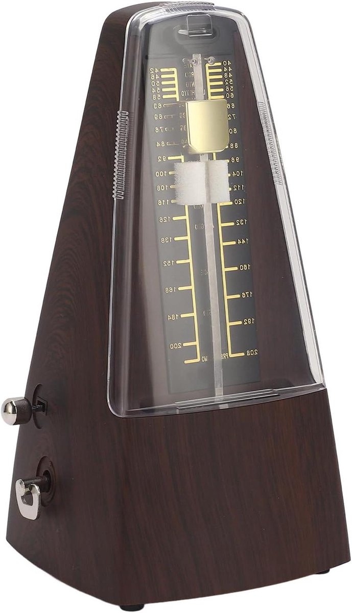 Mechanische Metronoom - Ritme Trainer - Muziek Oefenen - Houtnerf Afwerking - 40-208 BPM - Bruin