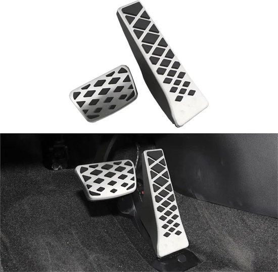 Pedaalhoezen Auto - Antislip Pedalen - Verbeter Rijveiligheid - Eenvoudige Installatie - 25x10x5 cm - Zilver — afbeelding 3
