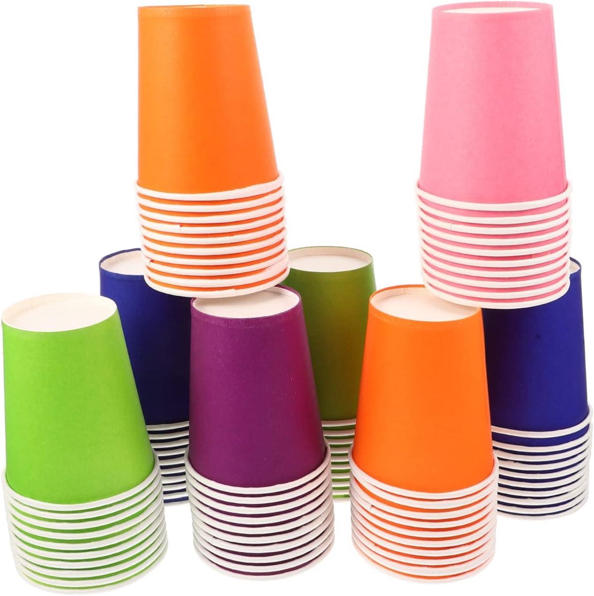 Wegwerp bekers - Kinderbekers - Creatief bezig zijn - Veelzijdig gebruik - 100 stuks - Gekleurd