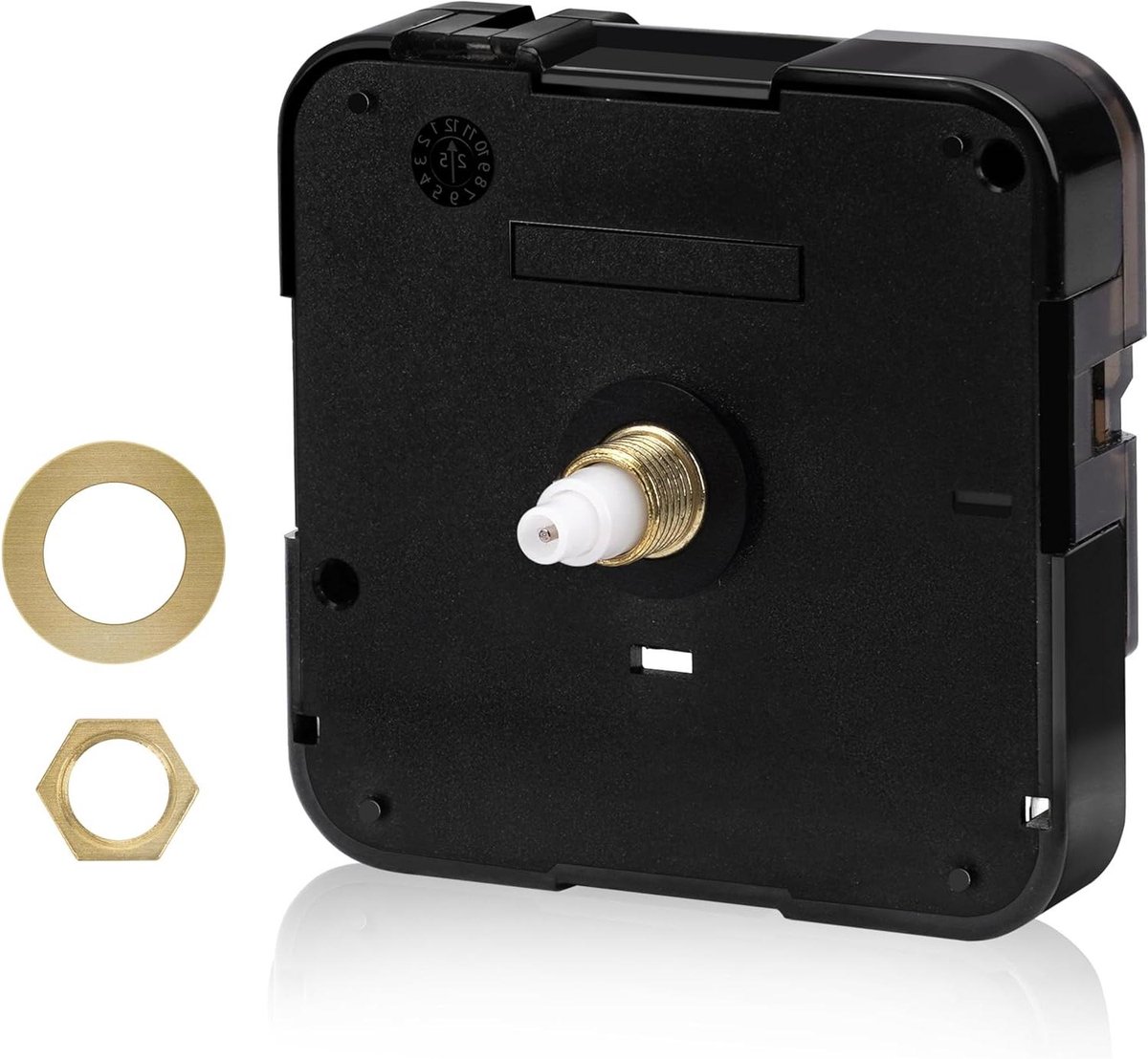 Klok uurwerk - Stille beweging - Wandklok reparatie - Stille veegbeweging - 125 mm schacht - Zwart