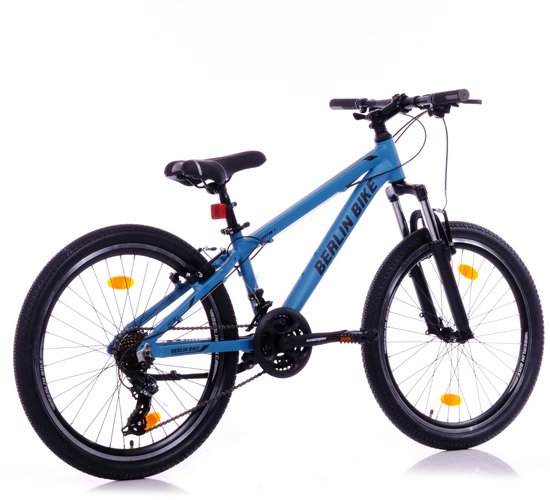 Berlin Bike Jongensfiets 24 inch - Mountainbike Kind 8-12 Jaar - 21 Versnellingen -Aluminium - Spatborden - Blauw — afbeelding 3