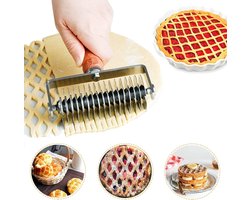 Stainless Steel Deegsnijder met Houten Handvat voor Taart, Pizza en Brood - Efficiënt Bakgereedschap voor Thuisgebruik