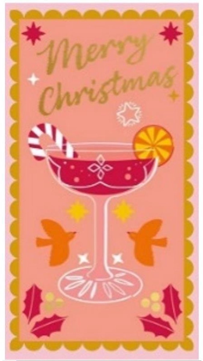 Duni servetten kerst cocktail 33x40cm papieren tafeldecoratie.