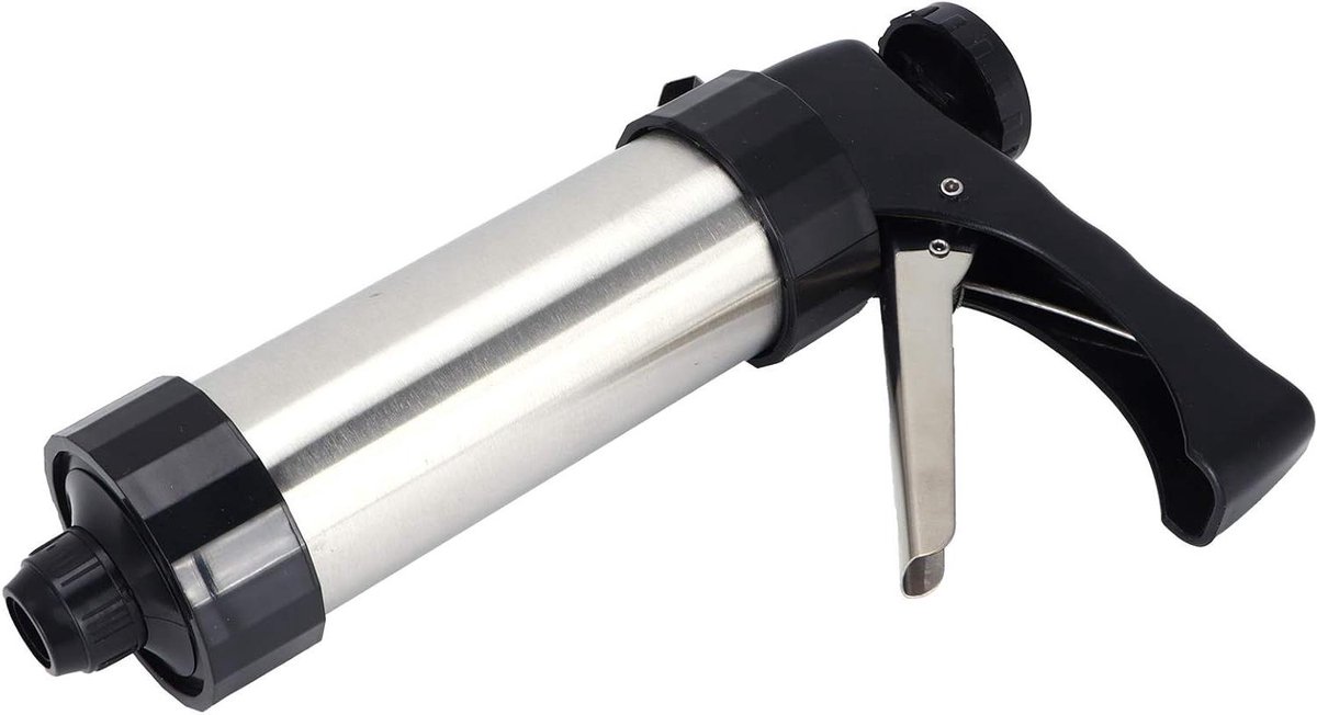 Koekjesmaker Perskit - Bakgereedschap Doe-het-zelf - Thuis Bakken - Roestvrijstalen Pers - Ca. 230x140mm - Zilver