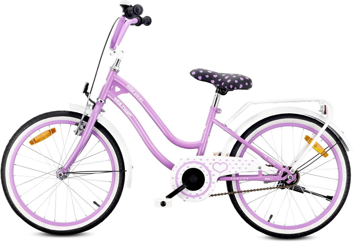 Kinderfiets Meisjesfiets Veilig Fietsen In hoogte verstelbaar 20 inch Paars