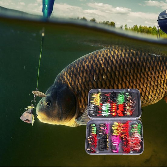 Vliegen vis aas - Zoetwater kunstaas - Vissen in meren - Realistische imitatie - 100 stuks - Multicolor — afbeelding 3
