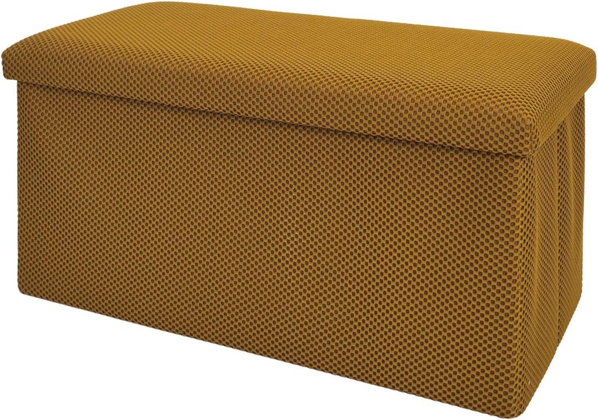 Opbergbank - Zetel - Ruimte Besparen - Klapdesign - 76x38x38 cm - Geel