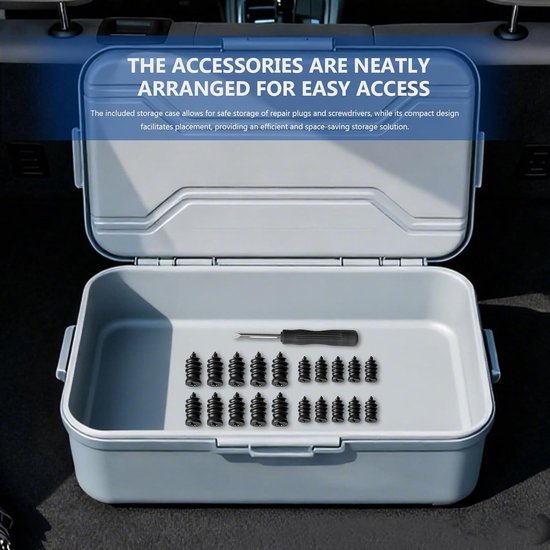 Bandenreparatie Rubber Nail - Snel Fix Tool - Noodreparatie Onderweg - Efficiënte Lekke Reparatie - Compacte Koffer - Zwart — afbeelding 3