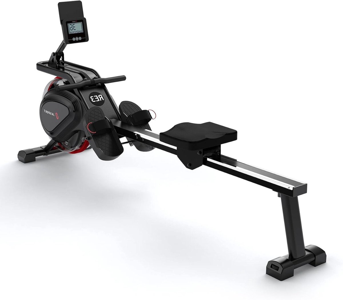 Water Roeitoestel - Hometrainer Binnen - Full Body Training - Stille Waterweerstand Tank - 207 x 50 cm - Zwart