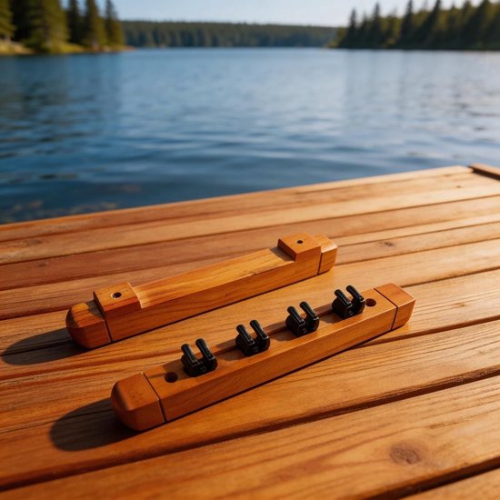 Zwembad Keu Rek - Houten Houder - Biljart Ordenen - Elegant Ontwerp - 270 mm Lengte - Geel — afbeelding 4