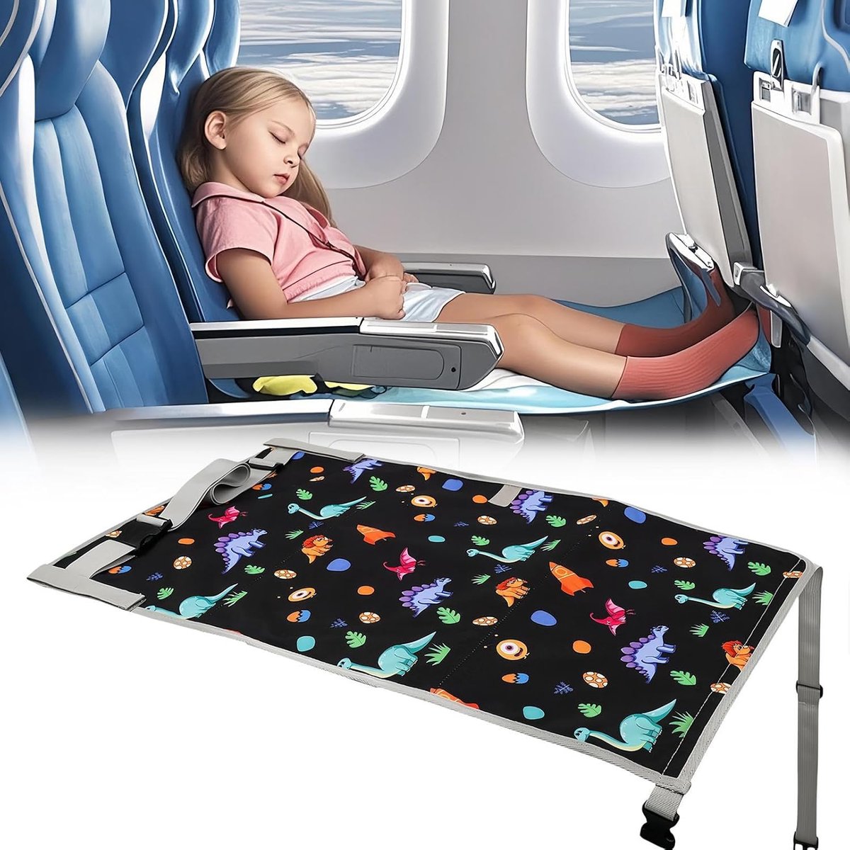 Kinderbed Vliegtuig - Baby reisbed - Comfortabel reizen - Opvouwbaar reiswieg - 76x445 cm - Niet gespecificeerd – foto 2