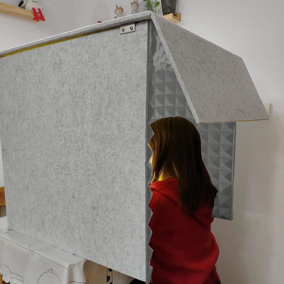 Geluiddichte Cabine - Opname Studio - Zang Opnemen - Hoge Dichtheid Schuim - 80x80x80 cm - Grijs