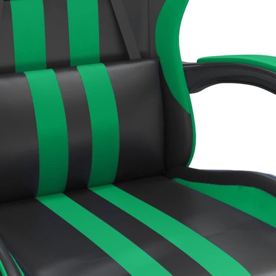 Gaming stoel - Comfortabele zetel - Comfortabel gamen - Verstelbare rugleuning - 131 cm hoog - Zwart groen — afbeelding 2