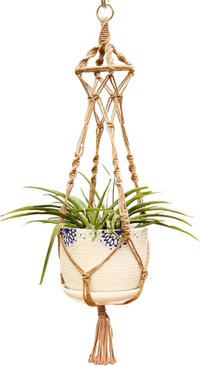 Macramé plantenhanger - Bloempothouder - Planten ophangen - Handgeweven boho stijl - 109 cm - Niet gespecificeerd