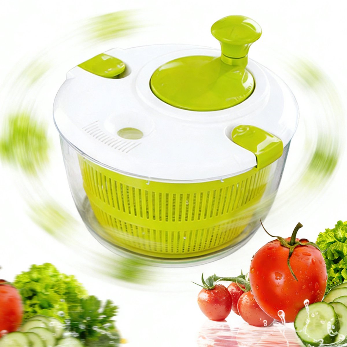 5L Slacentrifuge en Groente Droger – Multifunctionele Was- en Afdruipmand voor Groenten en Fruit