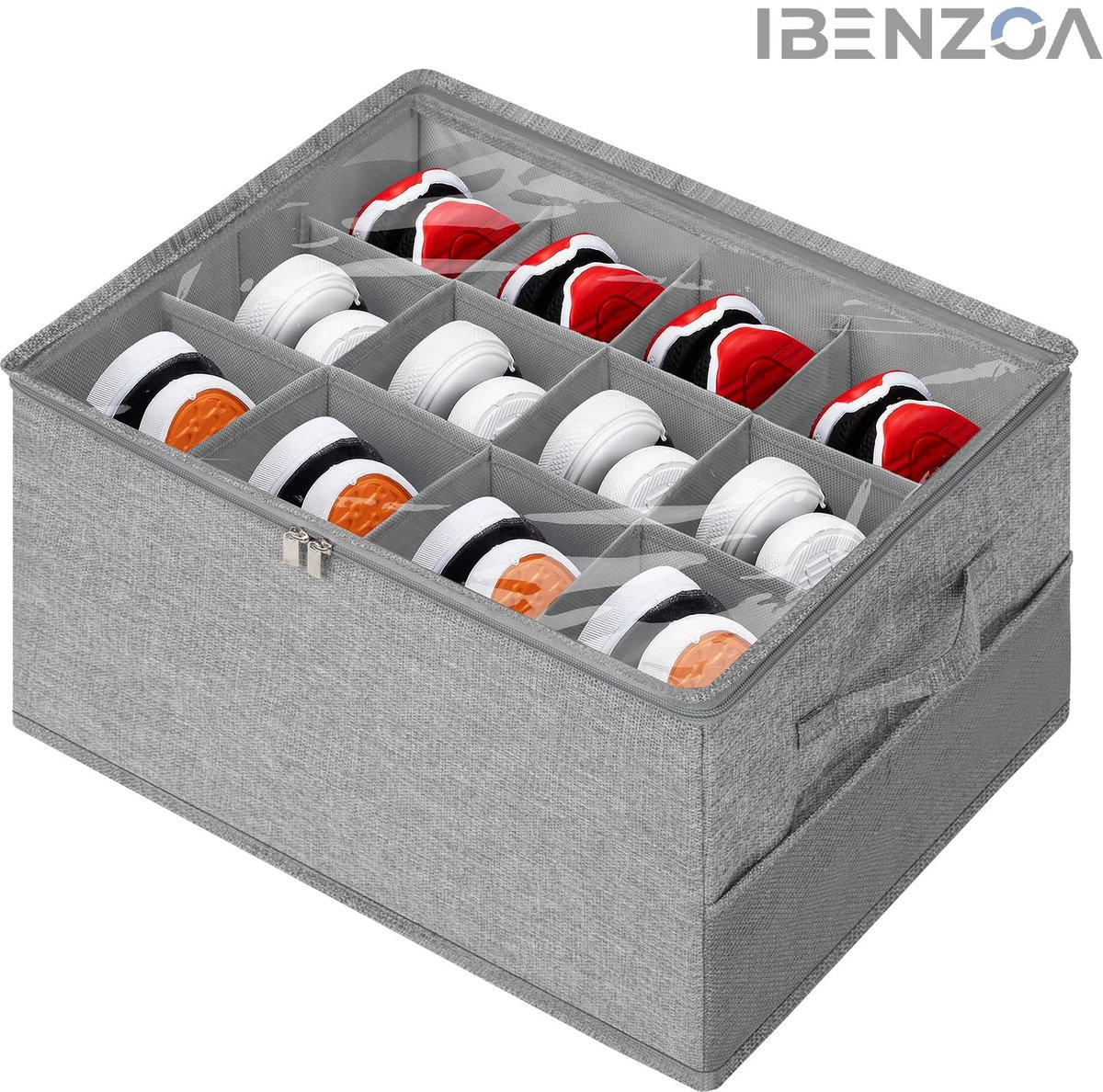 Ibenzoa Schoenenopberger - Faltbaar - 12-Vaks - Grijs - 43x32x32 cm