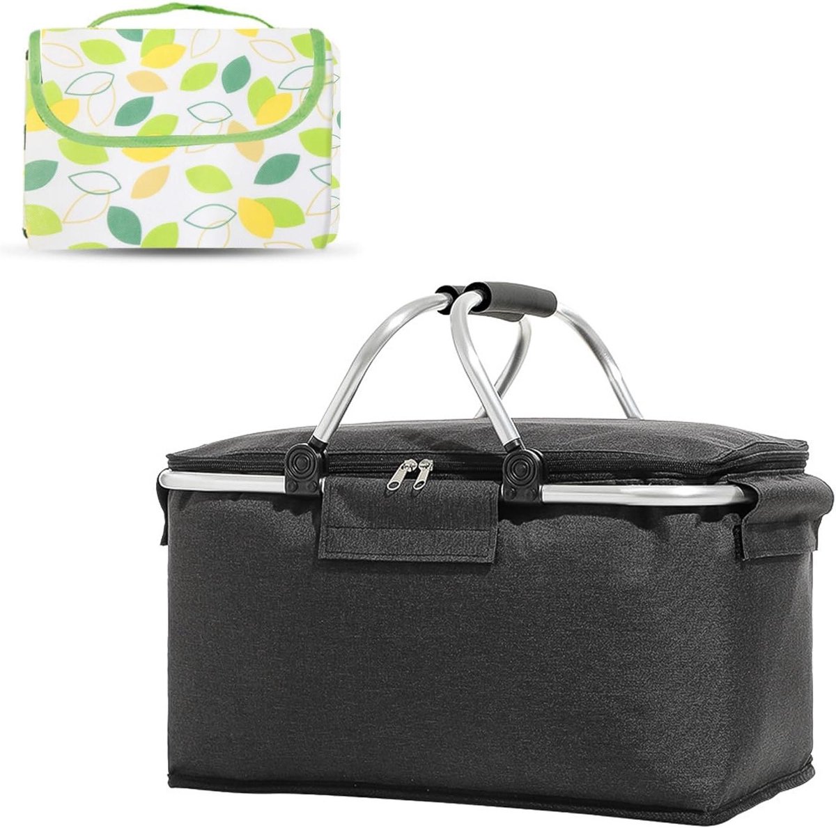 Thermische boodschappentas van Oxford stof, opvouwbaar en stabiel, met handvat, perfect voor boodschappen, picknicks en reizen