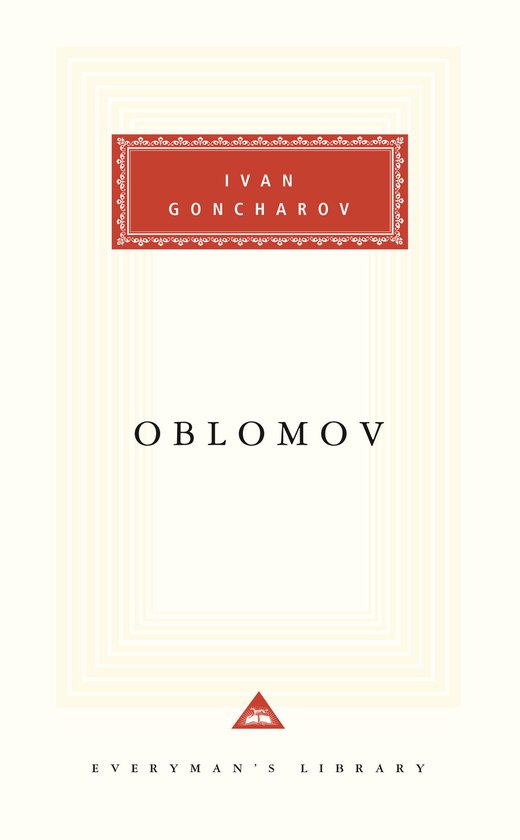 Omslag van het boek Oblomov van Ivan Goncharov met een rood accent en de tekst 'EVERYMAN'S LIBRARY'.