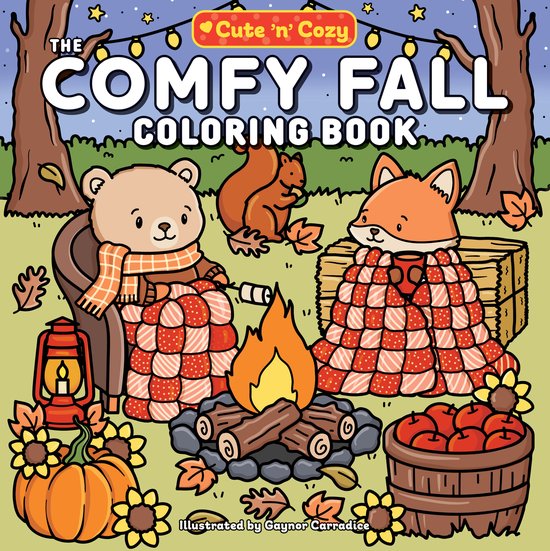 Cute and Cozy-The Comfy Fall Coloring Book - cover