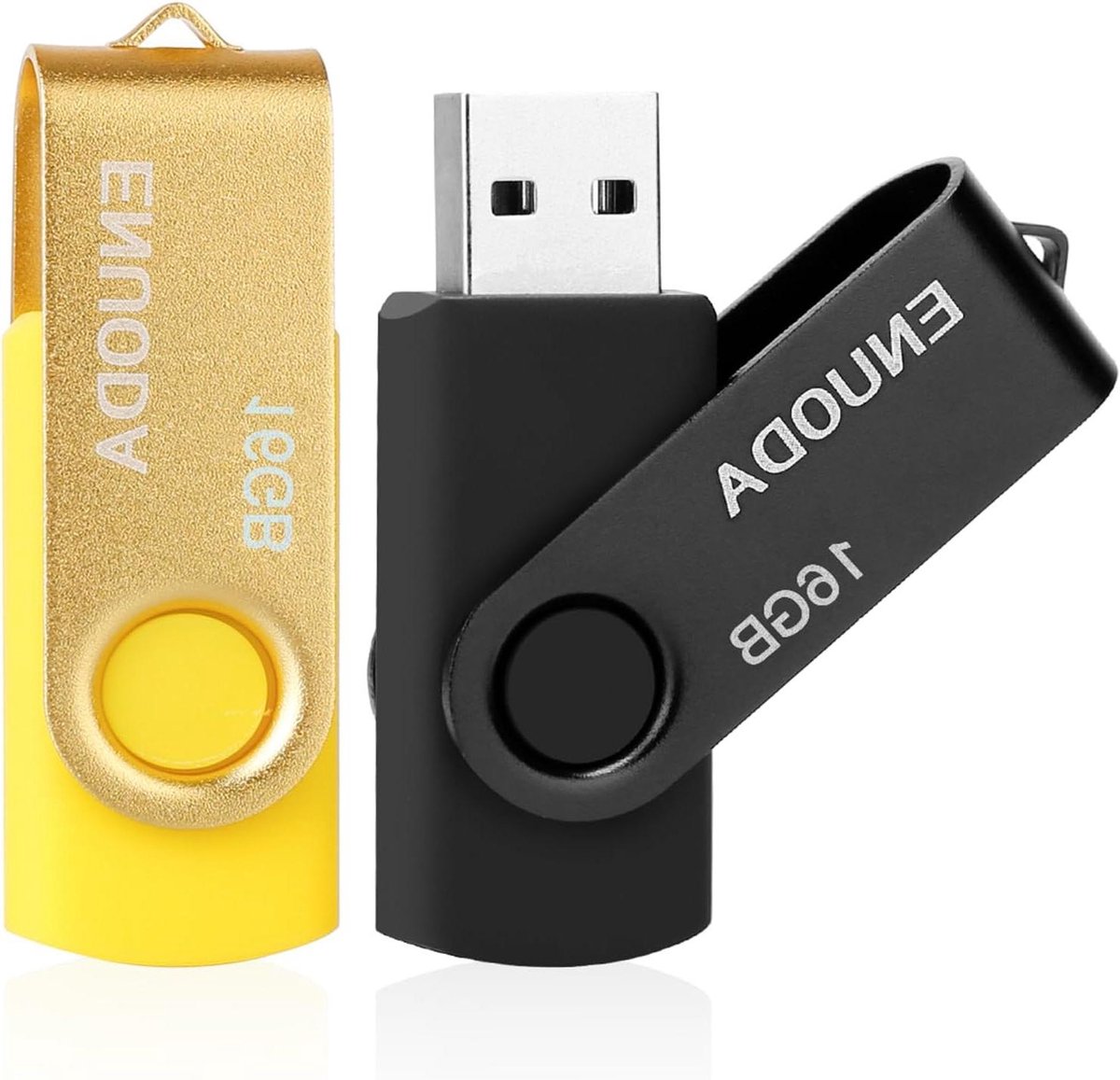 USB Sticks - Geheugensticks Thumb Drives - Bestanden Opslaan Overzetten - Set van 2 Stuks - 16GB - Zwart Geel