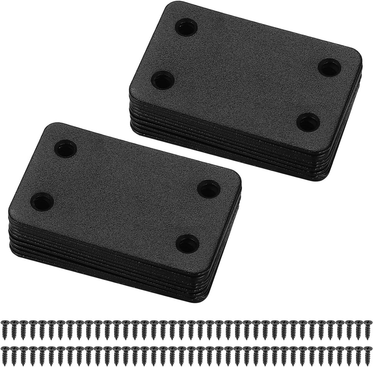 20 Stuks Platte Herstelplaten, Stevige Beugels voor Meubelreparatie, Roestvrijstalen Ondersteuning en Verbindingselementen (Zwart 60x38mm)