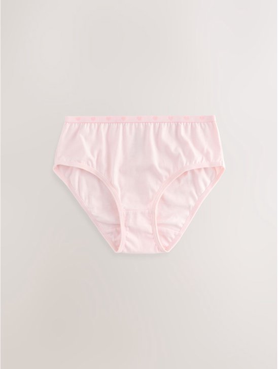 Lichtroze slip met een elastische tailleband met een subtiel hartjespatroon.